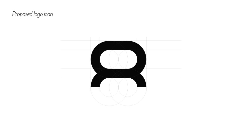Logo icon in black and white